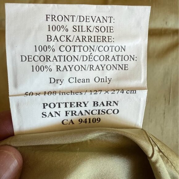 Pottery Barn 50W x 108L Lemongrass Green LINED Silk Dupioni Drapes. Set of 2. - Picture 3 of 9